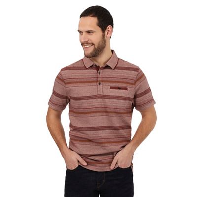 Red striped cotton polo shirt
